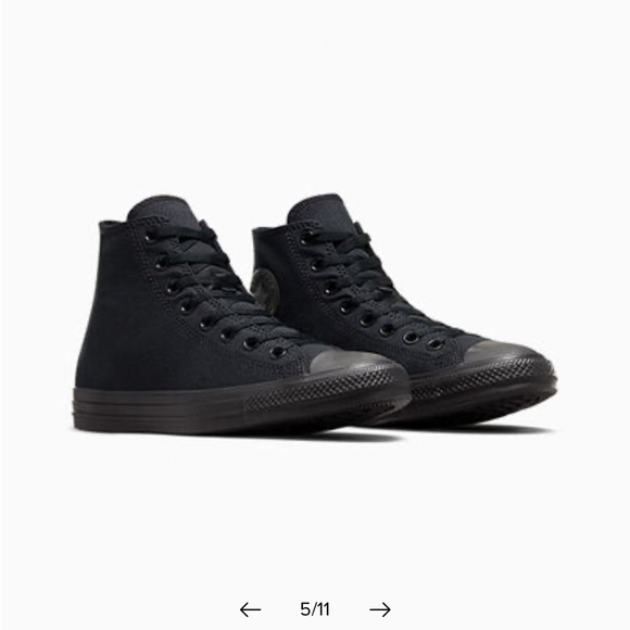 Chuck Taylor All Star Converse Black Monochrome High Top Shoes - Picture 1 of 8